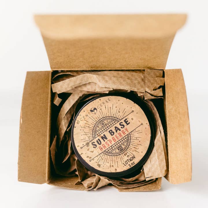 Scentcerae - Vente Crèmes solaires - Crème hydratante SPF au zinc et à la framboise Sun Base en pot2