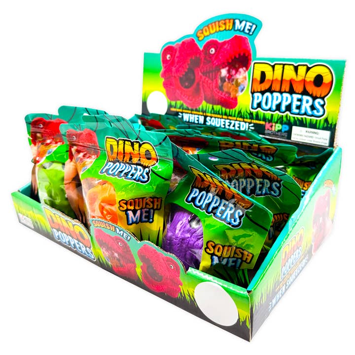 Squish and Squeeze Dino Popper Toy - 12 Pieces Per Retail Ready Display 25033 for wholesale by Kipp Brothers