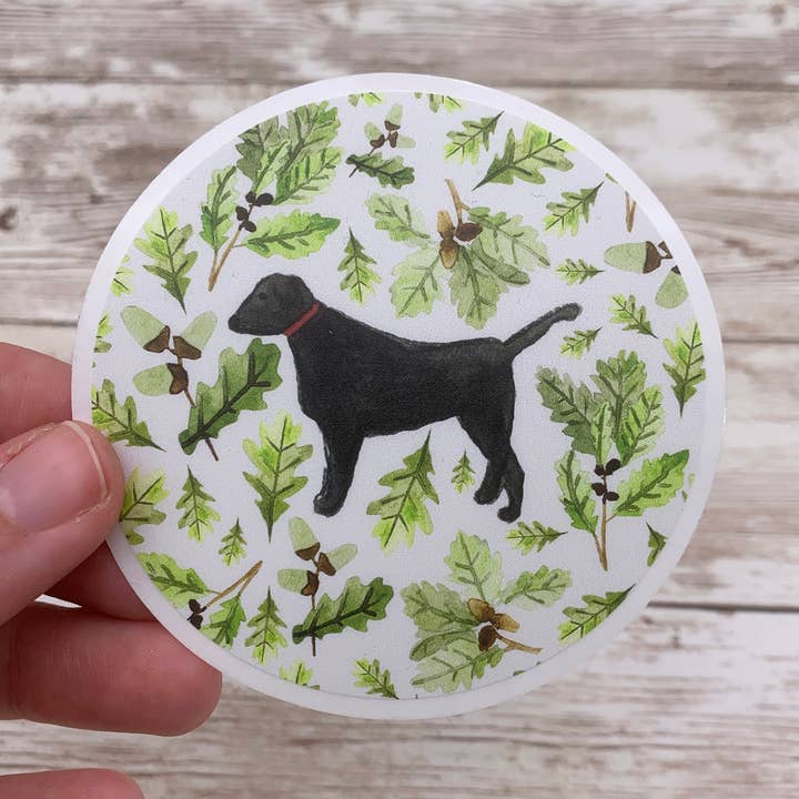 Black Labrador dog Sticker for wholesale by Samantha Hall Designs