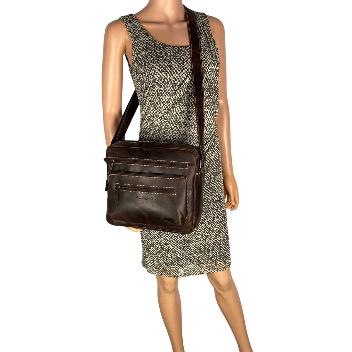 Arrigo – Großhandel Schultertasche – Unisex – Arrigo Unisex Schultertasche aus Büffelleder – 3 Farben2