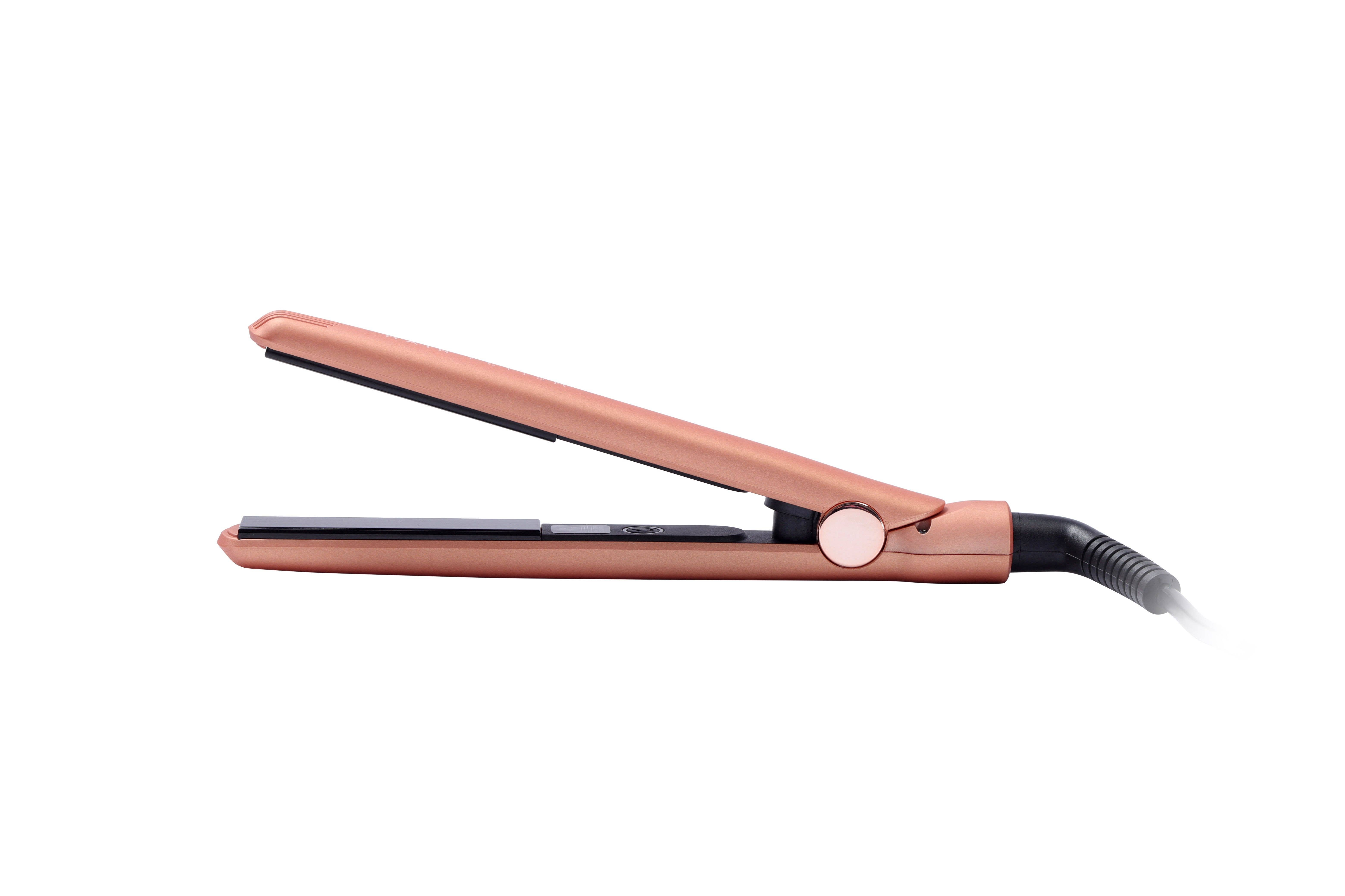 mini straightening iron with travel pouch