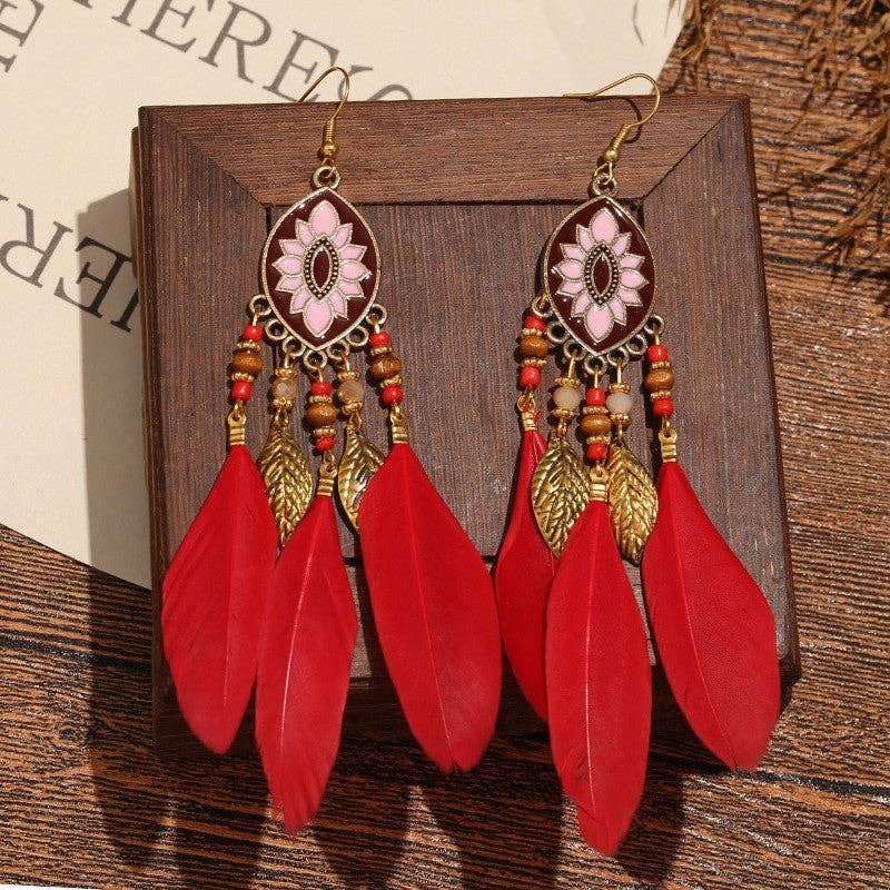 liqubit - Wholesale Dangle Earrings - Bohemian Feather Ear Hook3