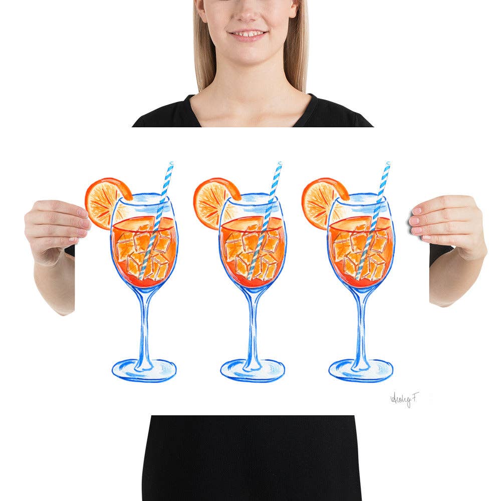 Shop Art by Audrey - Wholesale Art Print - Print | Aperol Spritz Trio Watercolor Painting | Various Sizes1