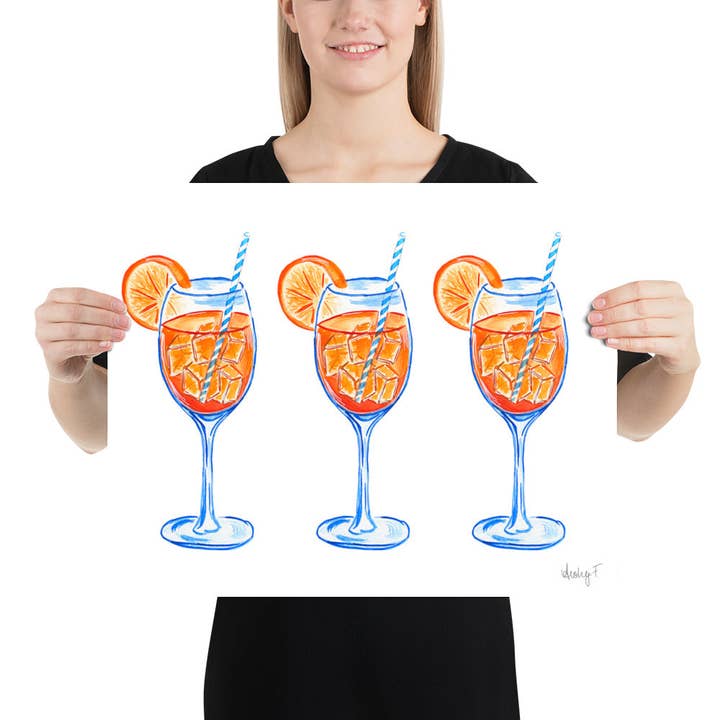 Shop Art by Audrey - Wholesale Art Print - Print | Aperol Spritz Trio Watercolor Painting | Various Sizes1