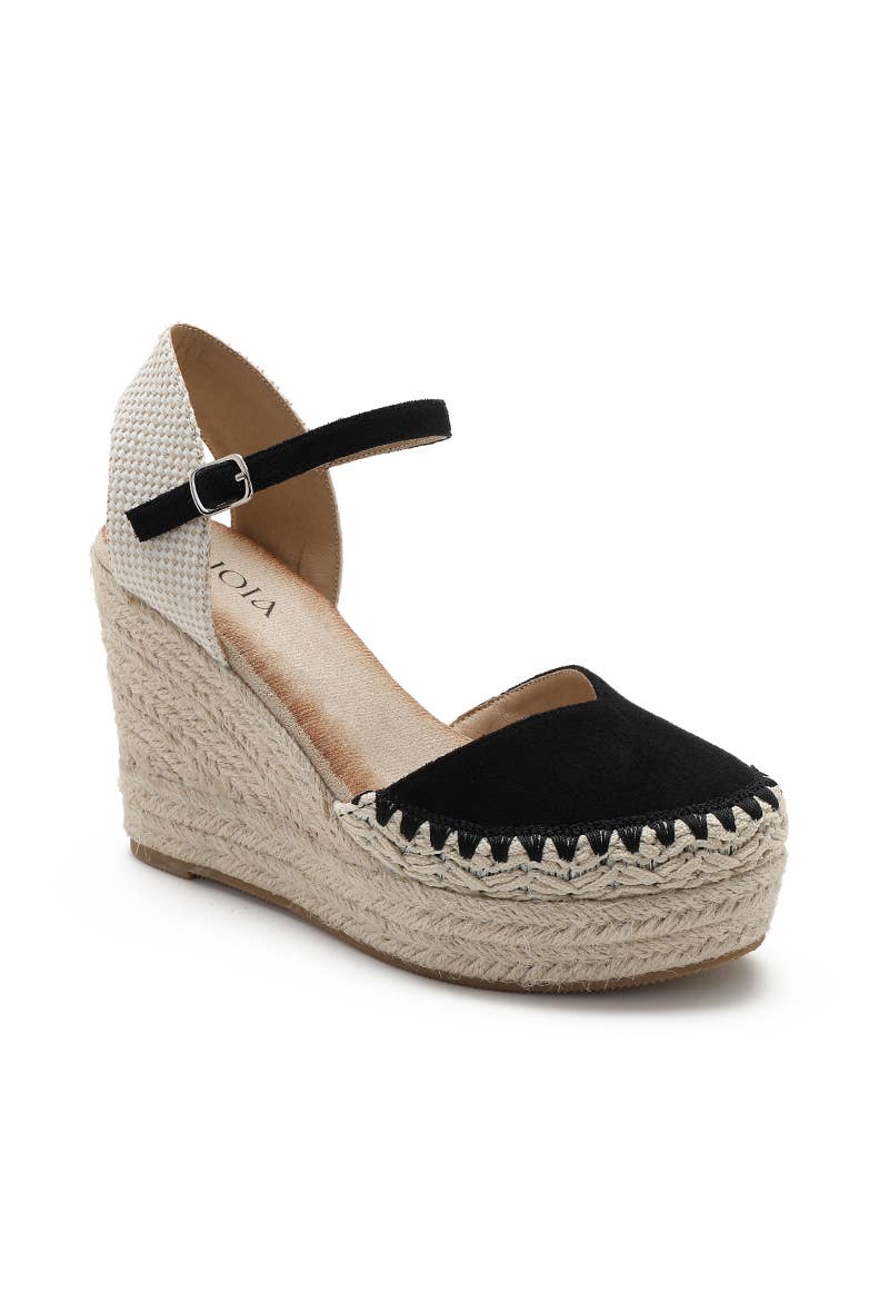 Joia Paris - Vente Chaussures compensées – femme - Sandale compensée à plateforme et couture tendance JN-796