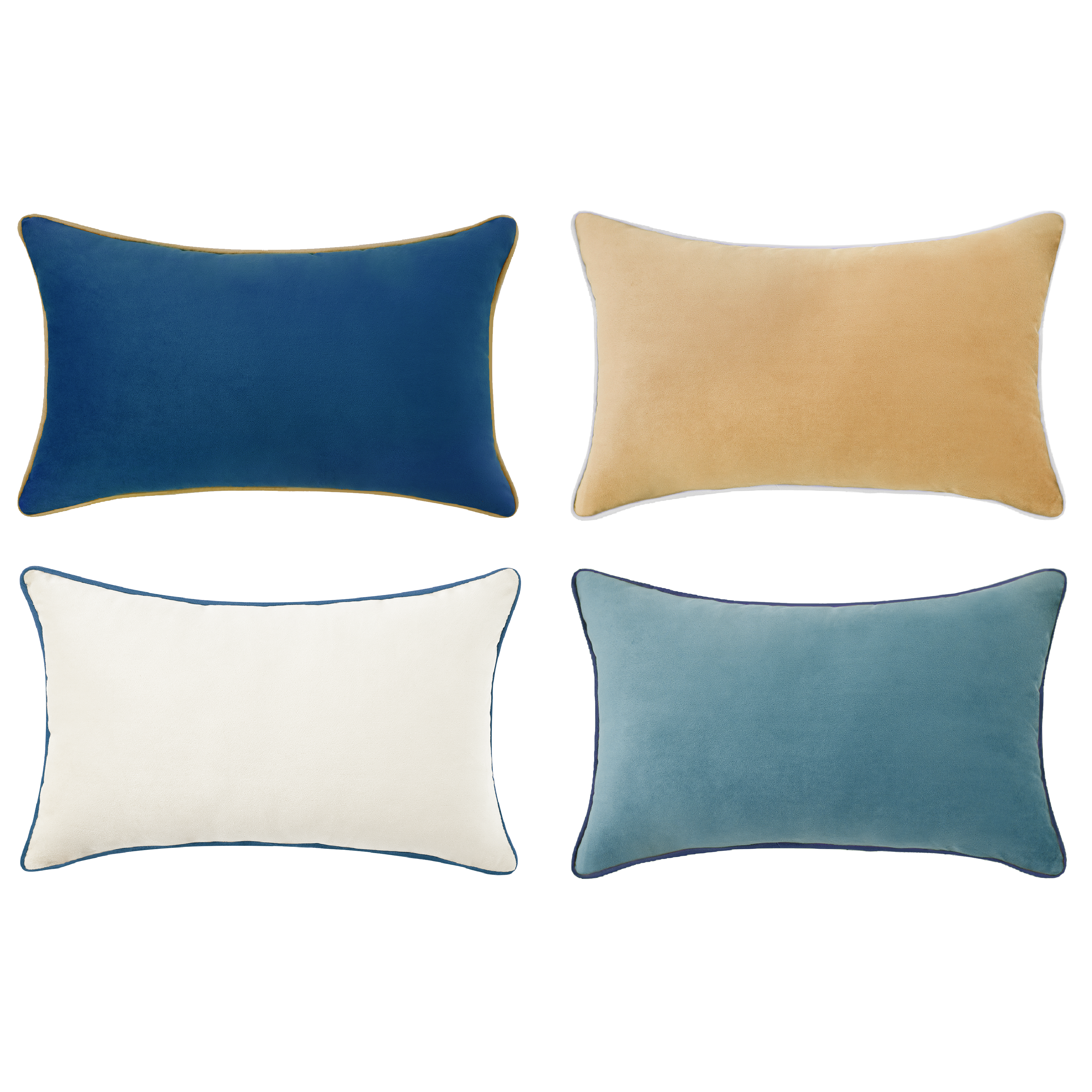 Monday Moose - Wholesale Throw/Decorative Pillow - Monteverde Pillow Covers (4-Pack) - Blue/Beige0