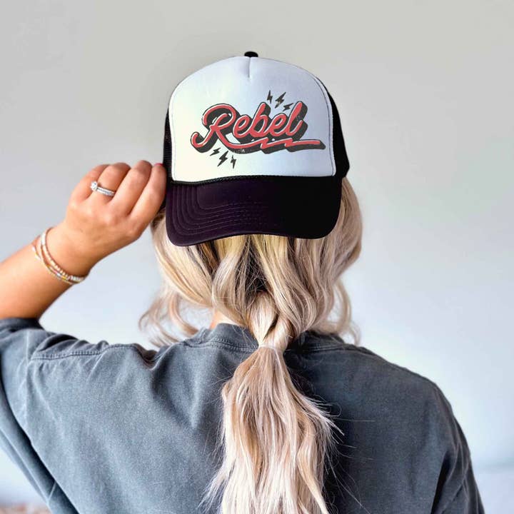 Rebel Women's Five-Panel Trucker Hat for wholesale by Rustic Radiance