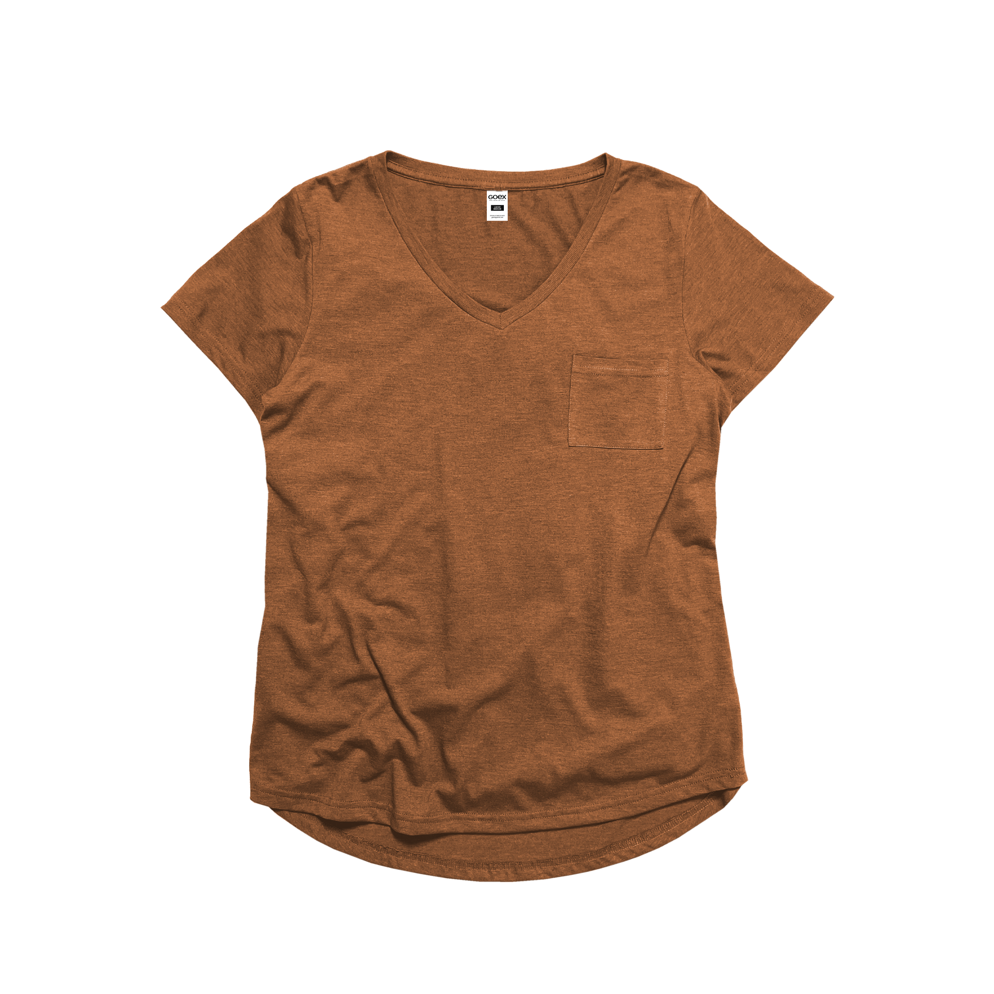 GOEX Apparel - Wholesale T-Shirt - Women's - Ladies Drop Hem V-Neck Pocket Tee2
