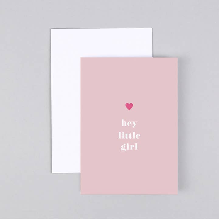 Tessa Pink Heart Birth Card for wholesale by Kunst an Papier