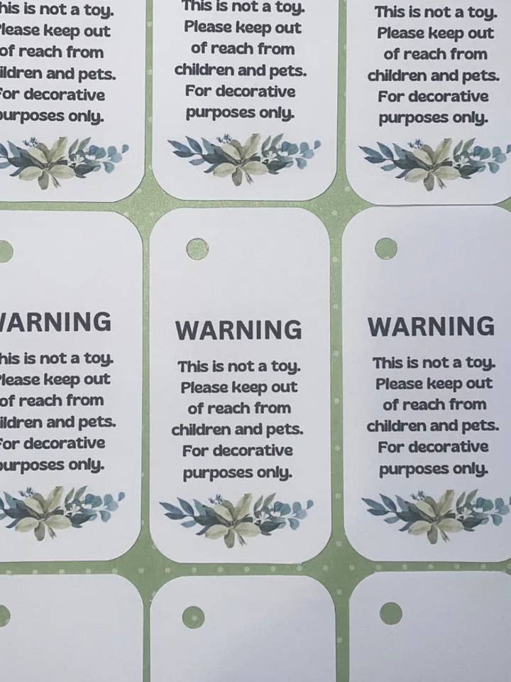 Etiquetas de advertencia y seguridad X40 para venta al por mayor de Ted @ Bea