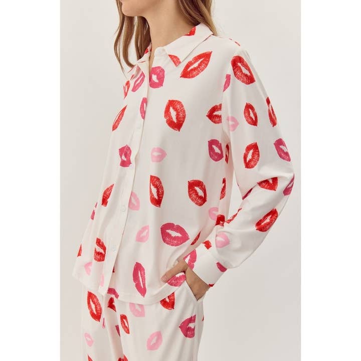 STYLE USA - Wholesale Sleepwear Set - Women's - NEW Lip Print Pajama Set9