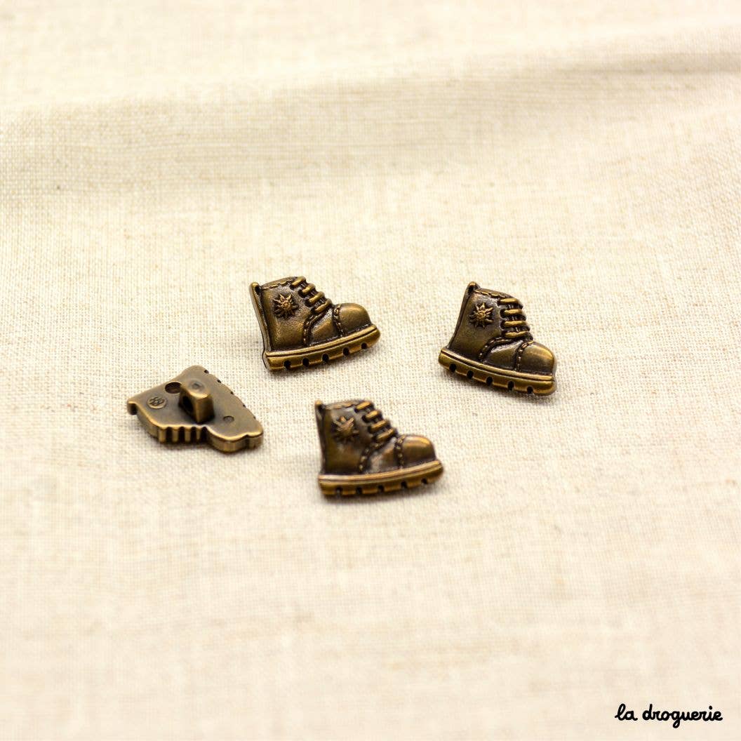 LA DROGUERIE - Vente Bouton à coudre/bouton-pression - Bouton "Randonnée brodequin" 18 mm2