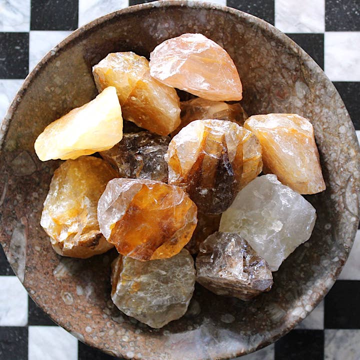 1 livre de quartz hématoïde doré brut (une livre) en vrac (cristaux et pierres) pour la vente par Pebble House