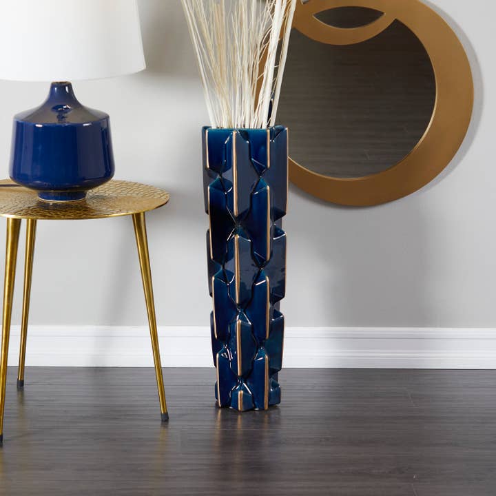 UMA Home Decor - Wholesale Vase - Modern Teal Ceramic Vase