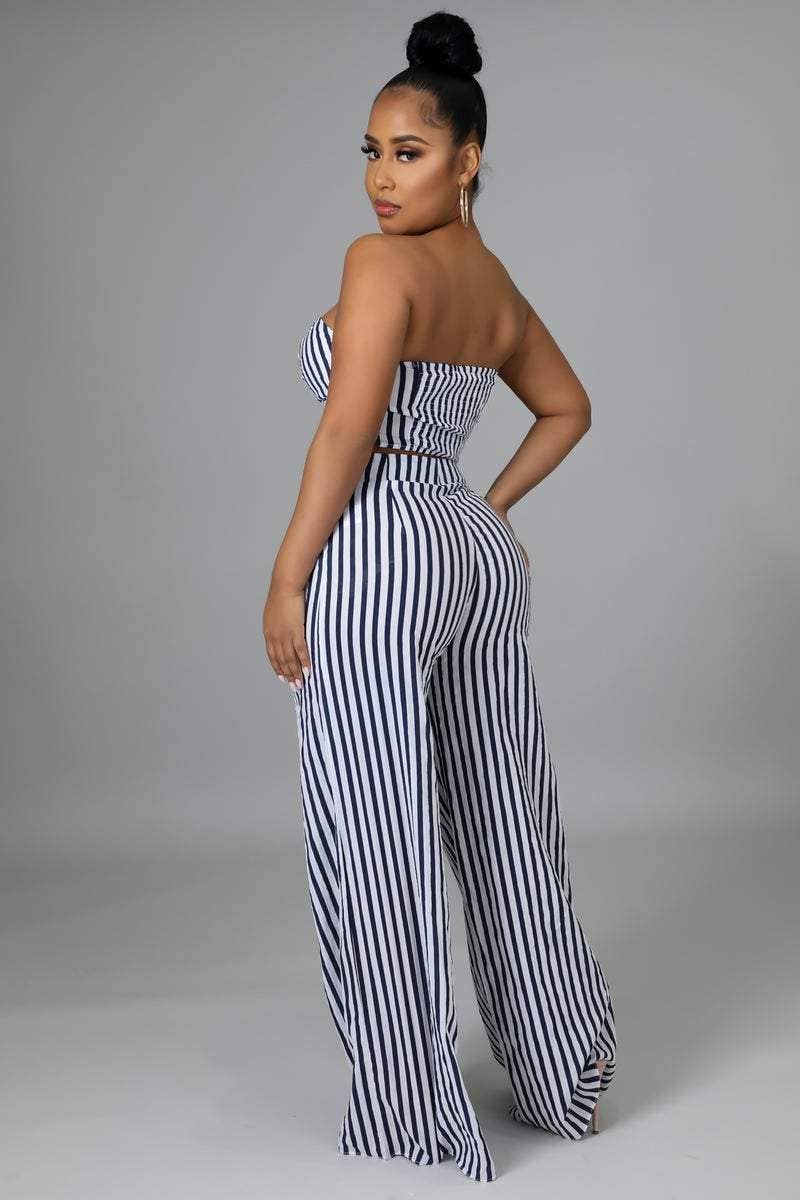 Flarix - Wholesale Top & Pant Set (NOT Loungewear) - Women's - striped tube top wide leg pants set8
