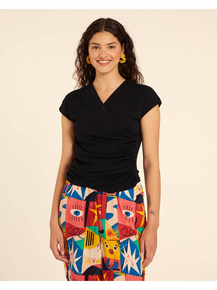 Pepaloves - Wholesale Knit Top - Women's - CAMISETA CRUZADA NEGRO2