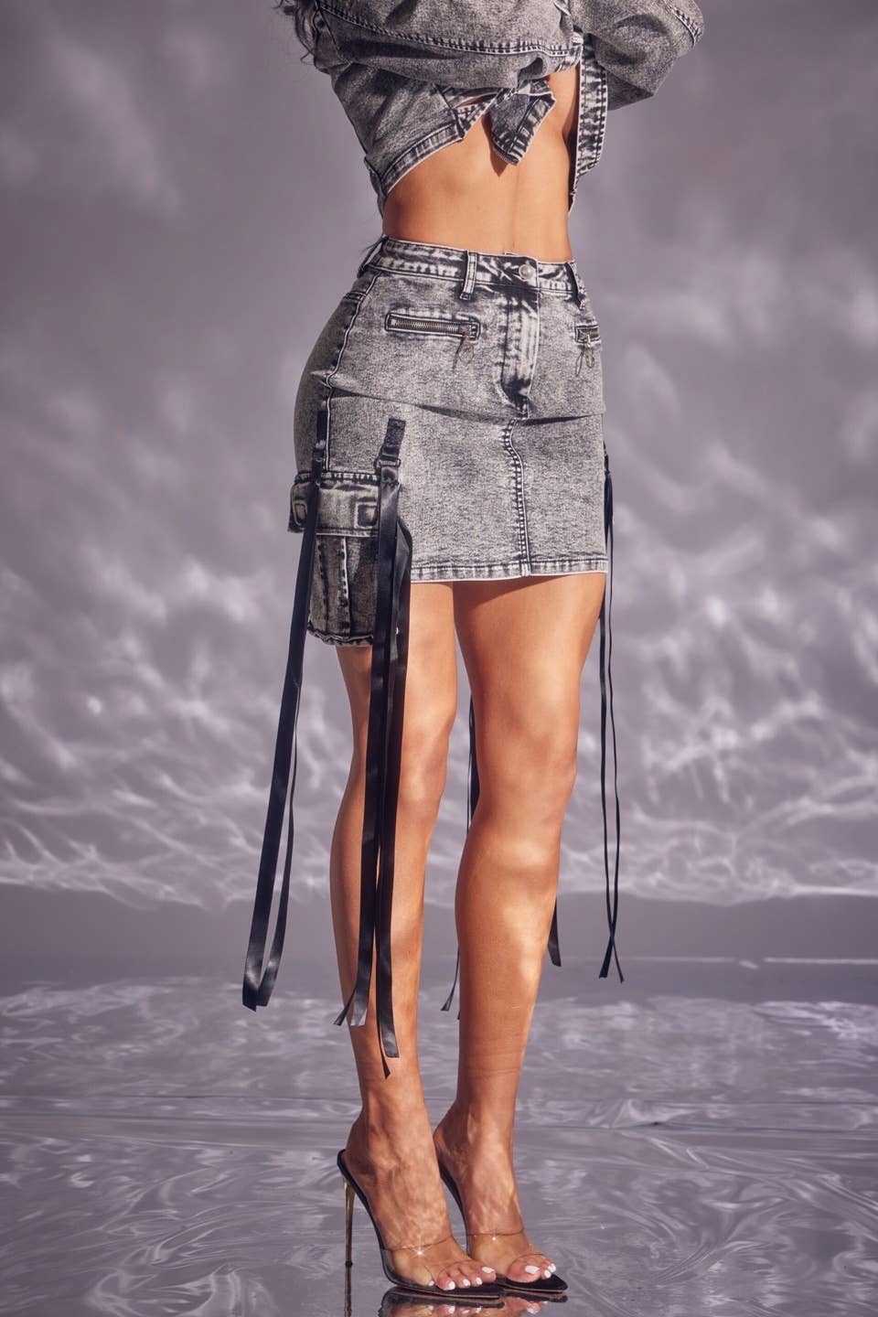 WFFS - Wholesale Skirt - Women's - Cargo Denim Mini Skirt9