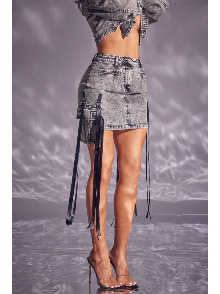 WFFS - Vente Jupe – femme - Minijupe Cargo en jean9