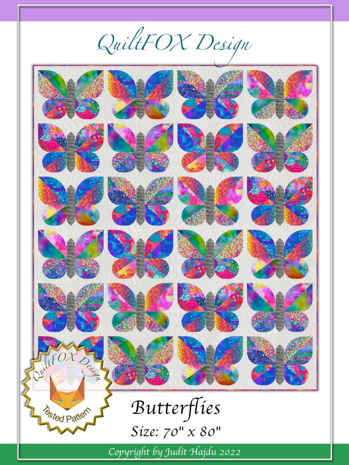 Fjärilar, storlek: 178 x 203 cm för wholesale av Quiltfox Design