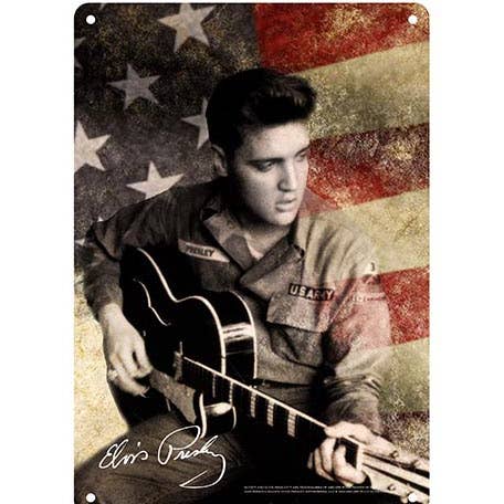 MID-SOUTH PRODUCTS - Wholesale Sign - Elvis Metal Sign - Flag Army