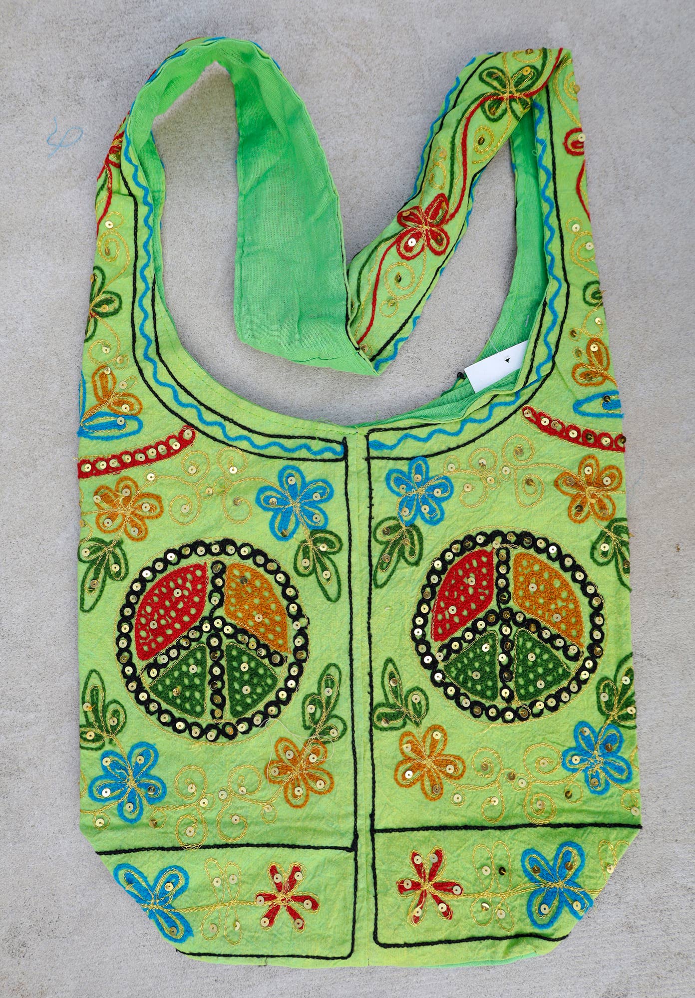 Lungta Imports - Wholesale Crossbody Bag - Women's - Peace Patch Bohemian Hippie Sling Crossbody Bag6