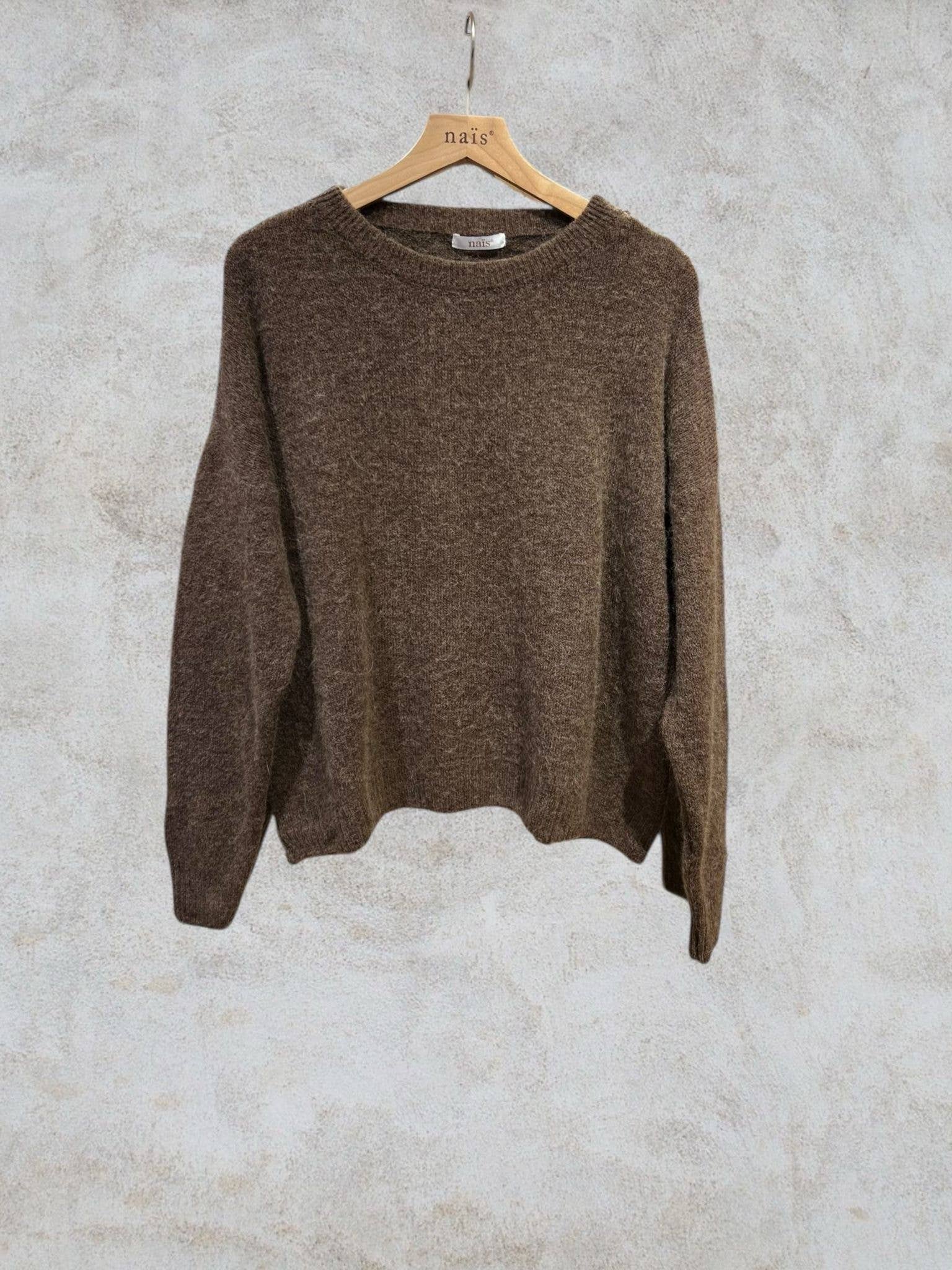 NAÏS PARIS - Wholesale Knit Sweater - Women's - Round neck long sleeve sweater in 30% superfine alpaca18