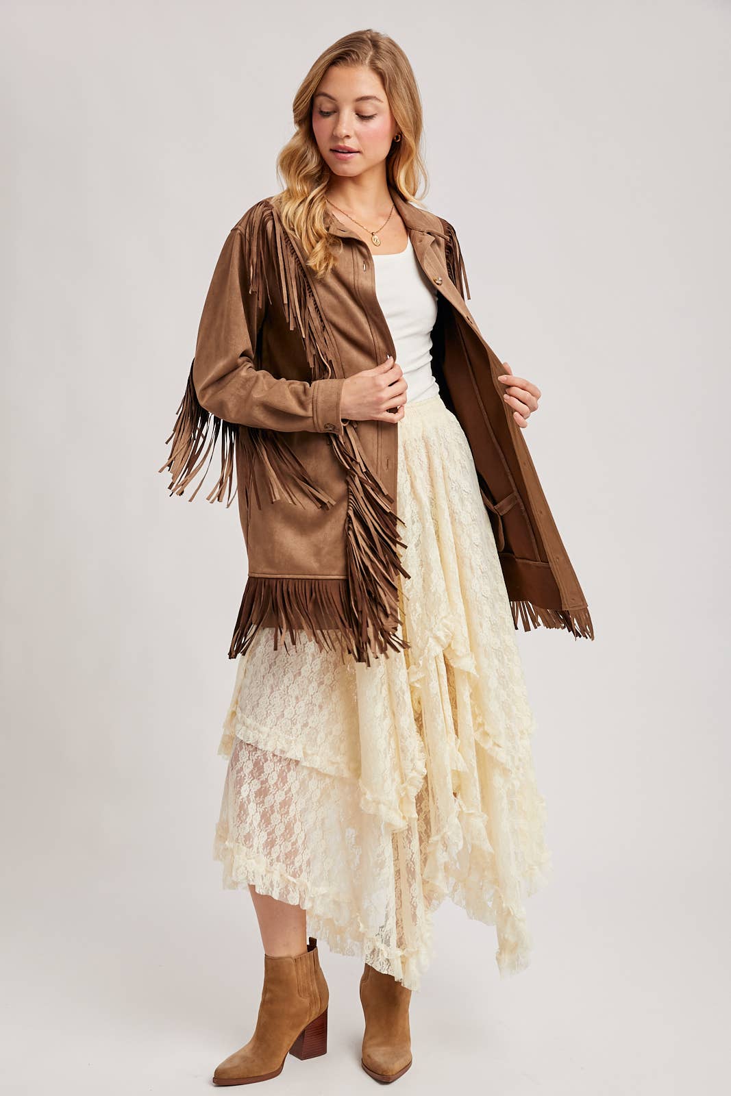 Bluivy - Wholesale Jacket - Women's - VEGAN SUEDE FRINGED JACKET31