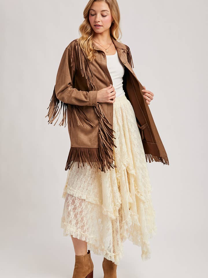Bluivy - Wholesale Jacket - Women's - VEGAN SUEDE FRINGED JACKET31