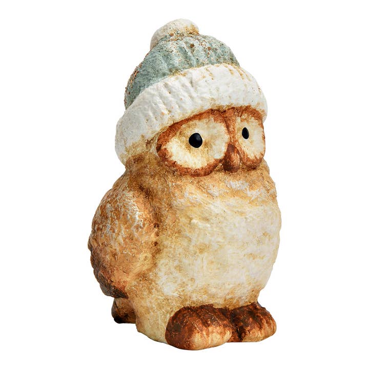 Owl with Hat made of Clay, Brown (W/H/D) 5x8x5cm for wholesale by Wurm