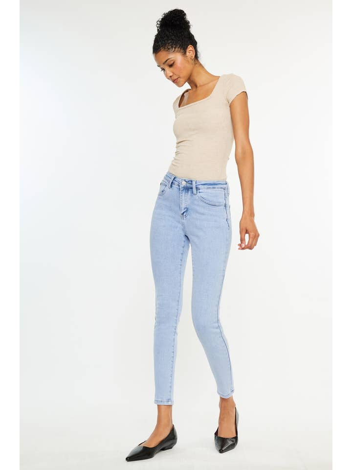 LIGHT OPEN PACK HIGH RISE ANKLE SKINNY JEANS-KC20050L for wholesale on Faire2