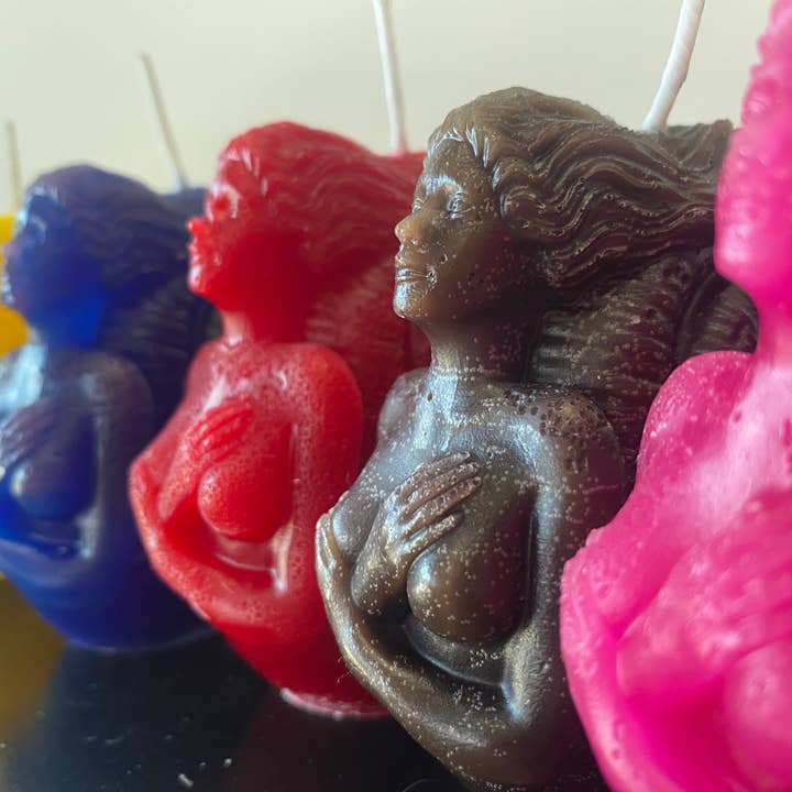 Spiral Mermaid Candle for wholesale by Crafts & Creations By Leanora