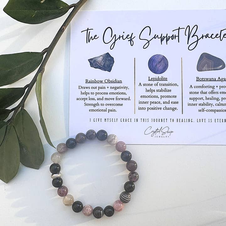 The Grief Support crystal intention bracelet for wholesale by Crystal Ship Jewelry