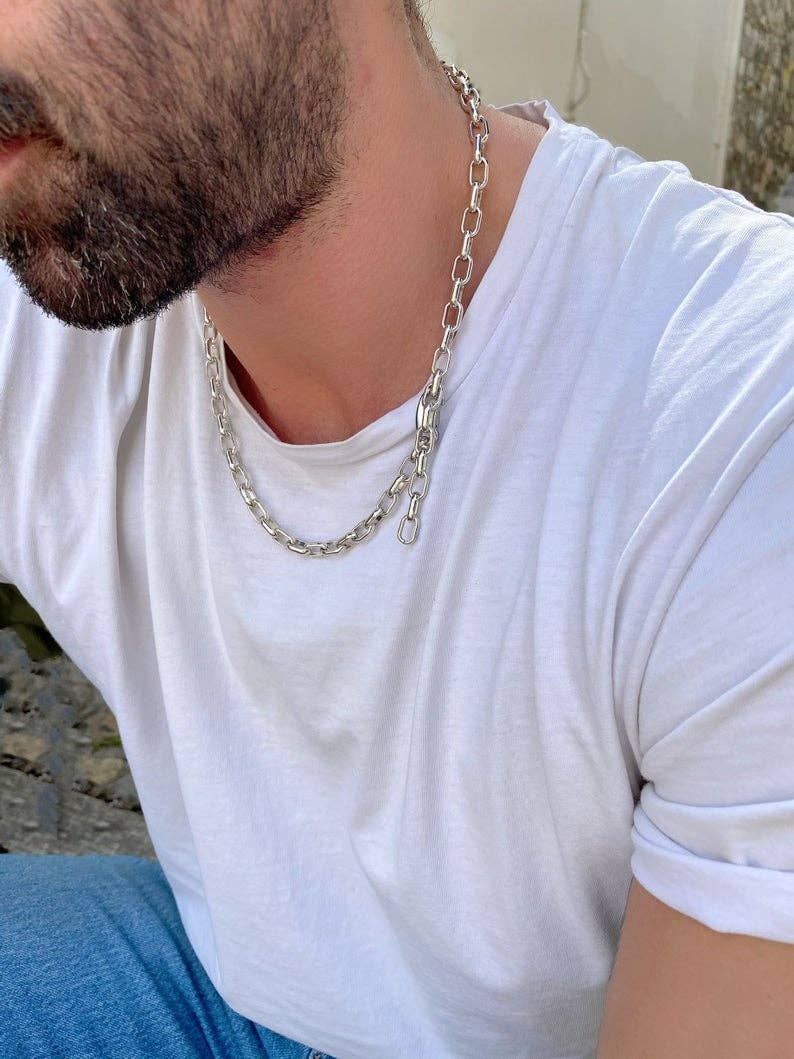 Christina Christi - Wholesale Link & Chain Necklace - Silver Chain Necklace Men2