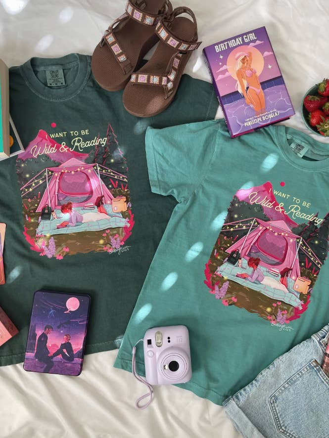 Wild and Reading Graphic T-Shirt for wholesale by Brittany Keller Art