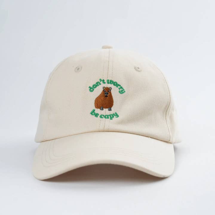 Boné de Beisebol Bordado 'Don't Worry, Be Capy' para Família Combinando por atacado de Jungle Jams