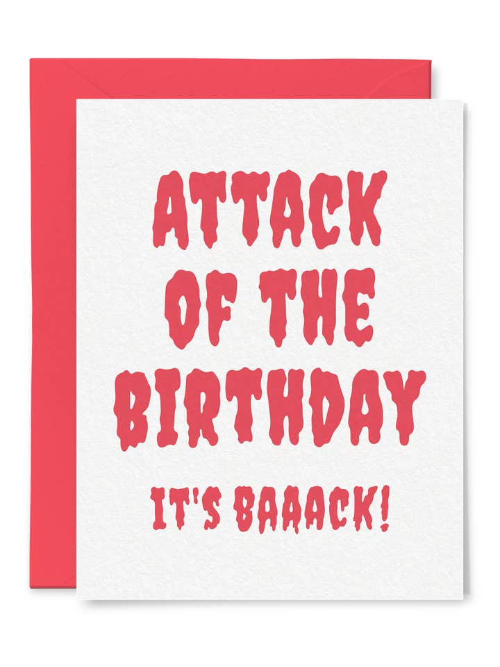 Carte d'anniversaire Attack of the Birthday pour la vente par Tiny Hooray