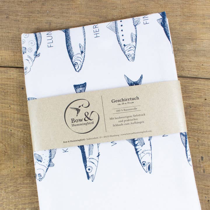 Bow & Hummingbird - Wholesale Tea Towel - Maritime Dish Towel Sea Fish2