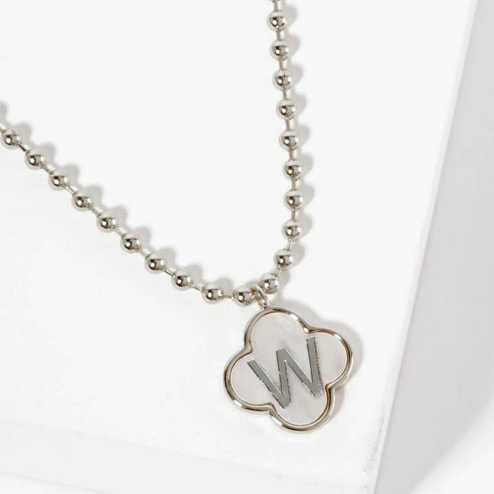 Wild Honey - Wholesale Pendant/Charm Necklace - 18K Gold-Dipped Brass Quatrefoil Monogram Necklace49