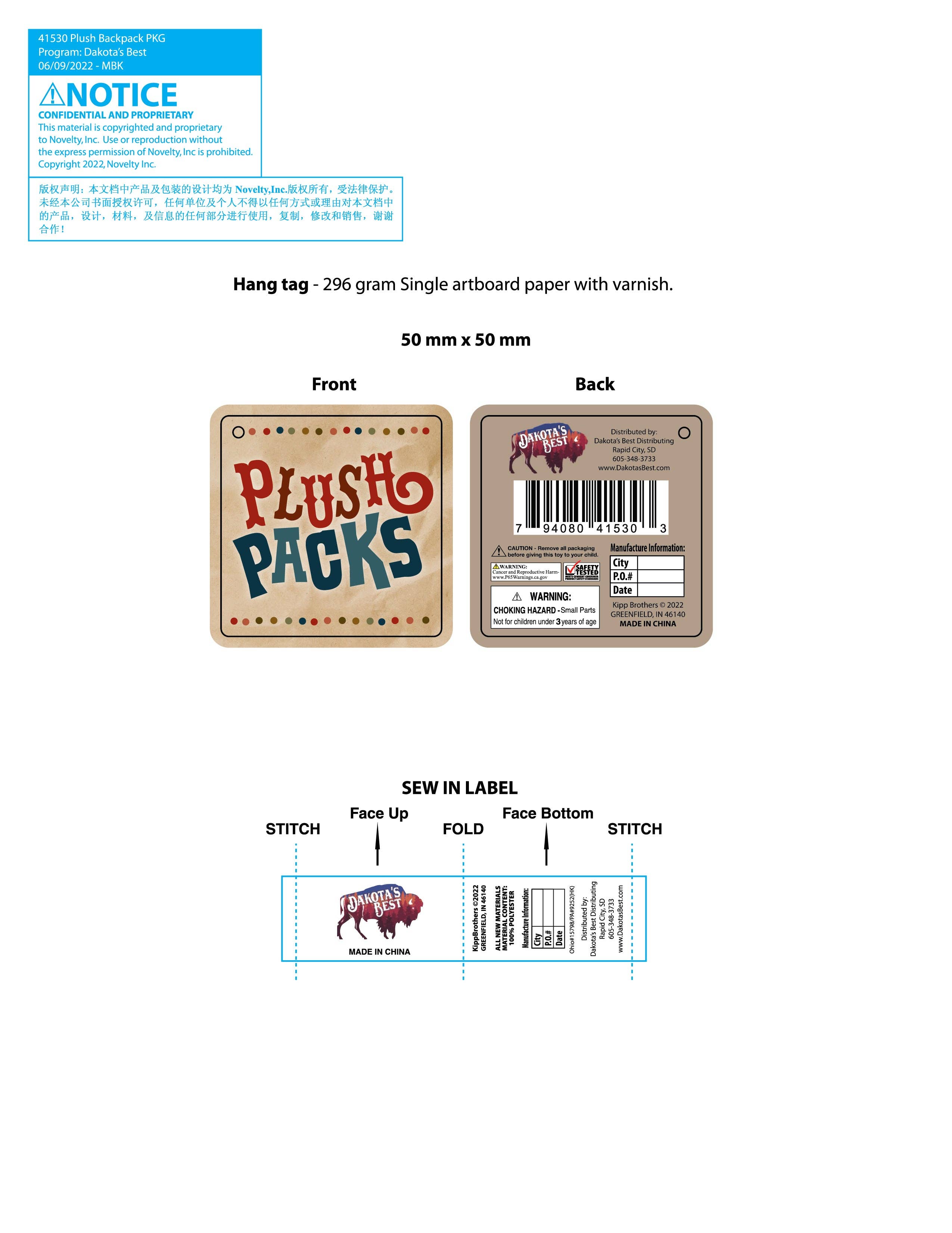 Novelty Brands - Wholesale Backpack - Kids - Critter Plush Zipper Backpack Assortment - 8/Pack1