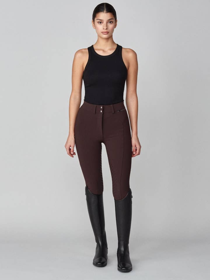 High-Rise Compression Breeches Dark Brown for wholesale by Yagya