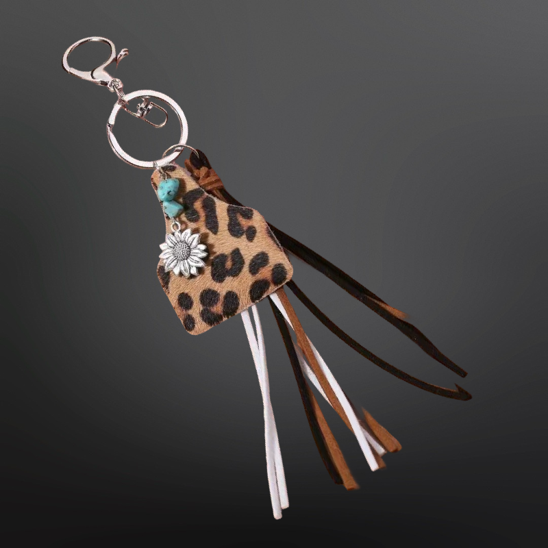 Westrian International - Wholesale Keychain - Unisex - Cow Tag Tassel Vegan Leather Keychain3