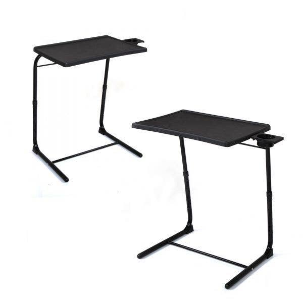 Hard Rock Health Stores - Vente Tables d'appoint - Plateau TV réglable avec porte-gobelet ; table de dîner pliable avec 6 réglages de hauteur et 3 angles d'inclinaison7