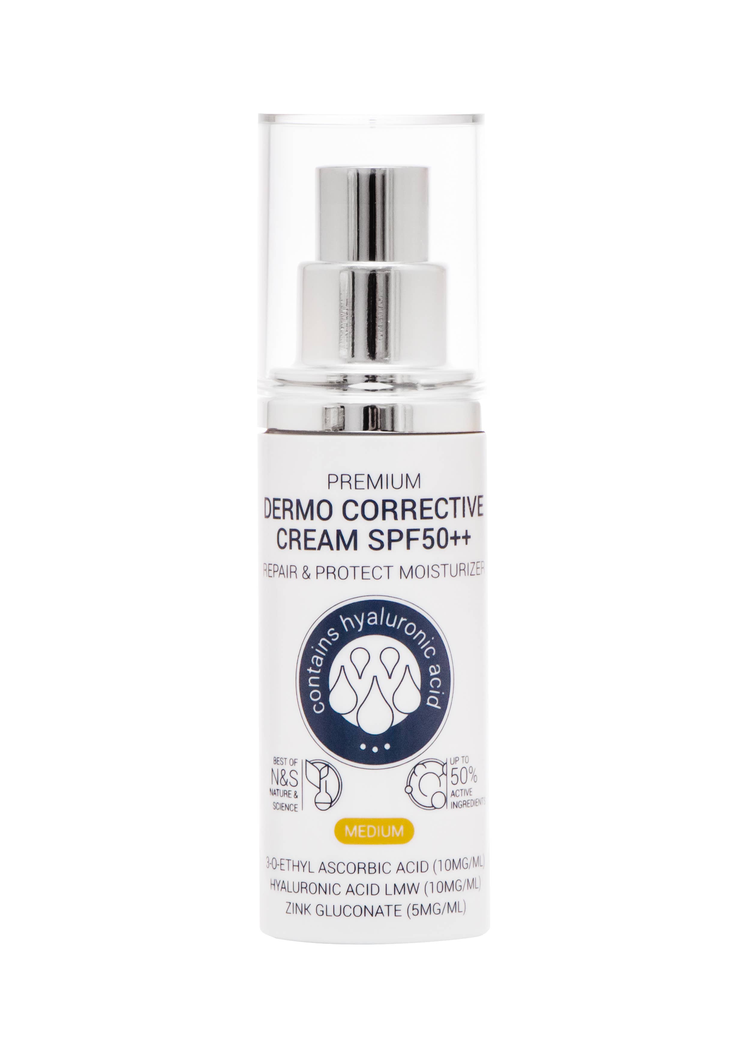 CLINICCARE - Vente Crèmes hydratantes avec SPF - Crème dermo corrective premium SPF 50 - Teinte moyenne, 30 ml1