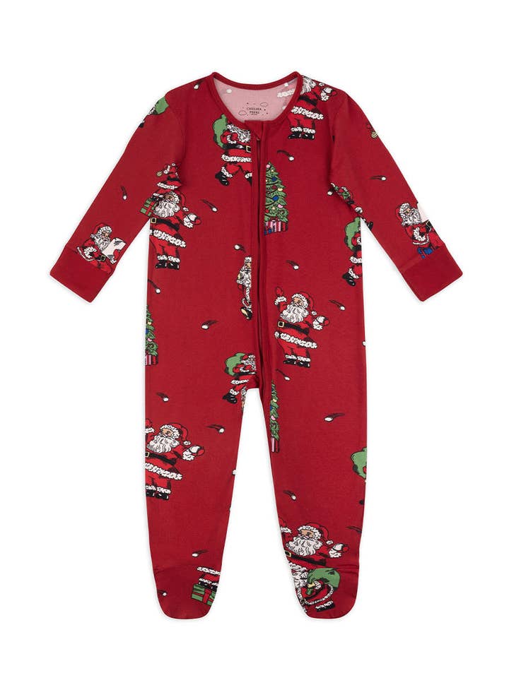 Pyjama imprimé Boule de Neige Père Noël de Noël pour Bébé pour la vente par Chelsea Peers