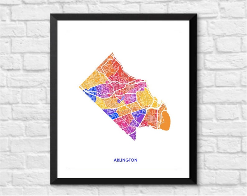 Juanita's Adventures - Wholesale Art Print - Juanitas Arlington Map Print0
