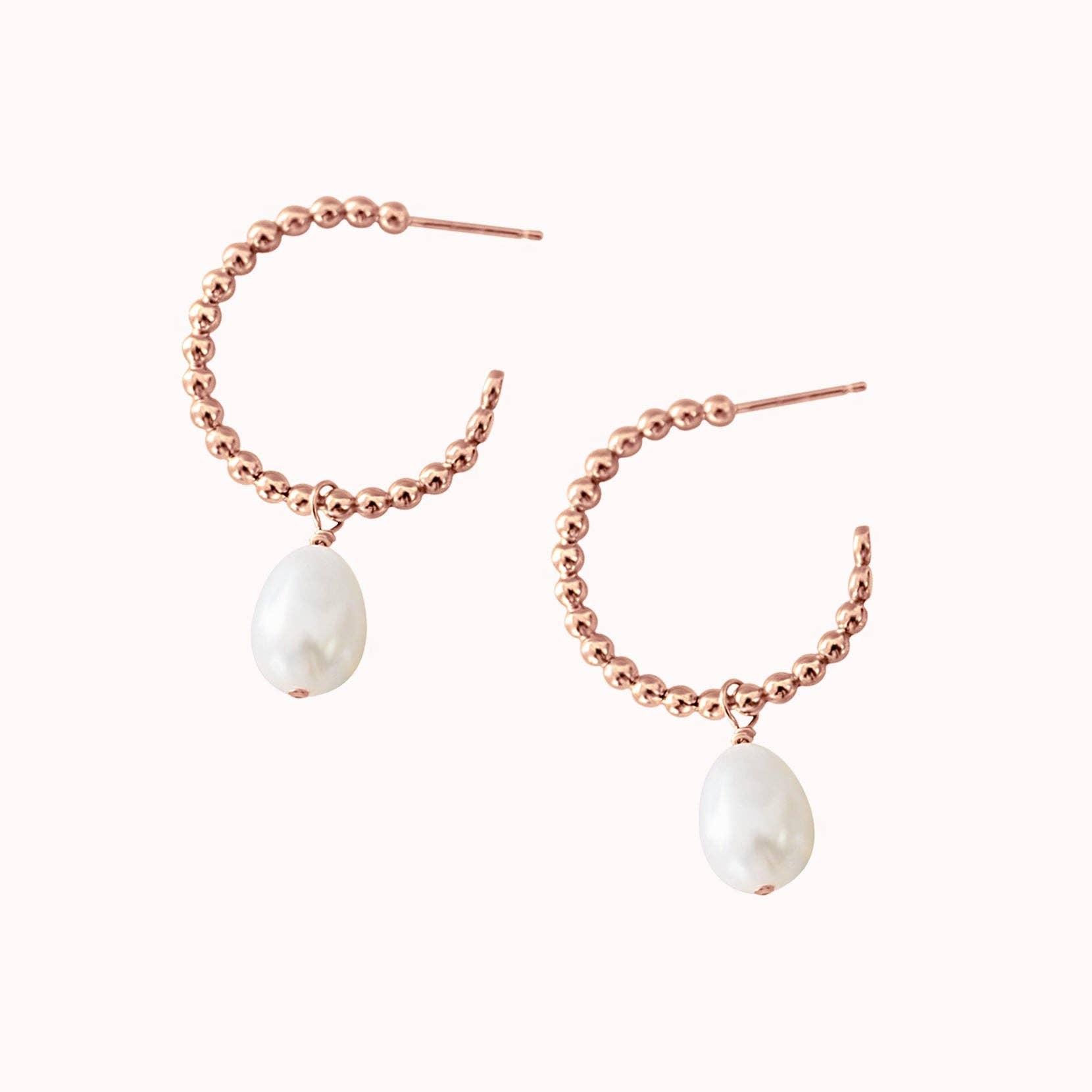 NOLIA Jewelry - Wholesale Hoop Earrings - Avila Pearl Hoop Earrings5
