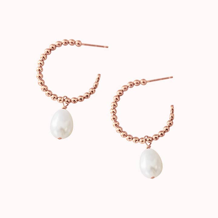 NOLIA Jewelry - Wholesale Hoop Earrings - Avila Pearl Hoop Earrings5