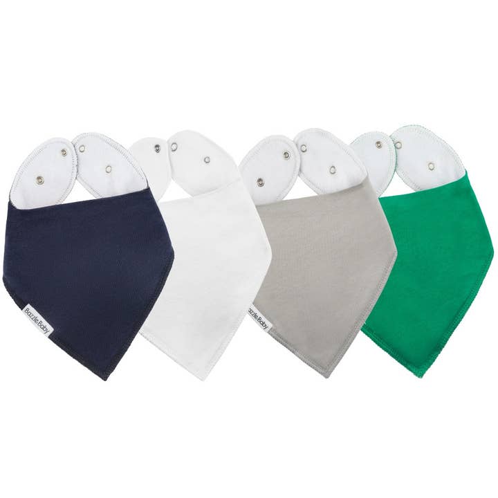 Lot de 4 bavoir à bandana biologique Tyler pour la vente par Bazzle Baby