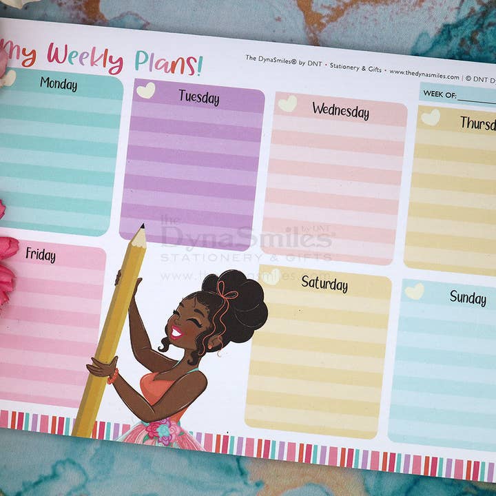 The DynaSmiles Stationery - Wholesale Notepad - "Creamsicle Colors" 10x7 Weekly Notepad Organizer, 50 Undated Tear Away Sheets