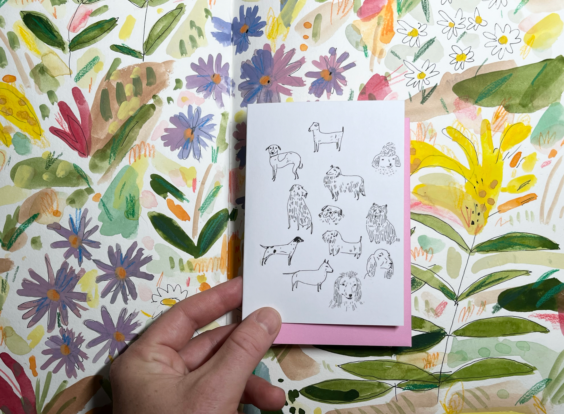 ELIZABETH GRAEBER art + illustration - Wholesale Stationery/Notecard Set - Illustrated whimsical dogs notecard1